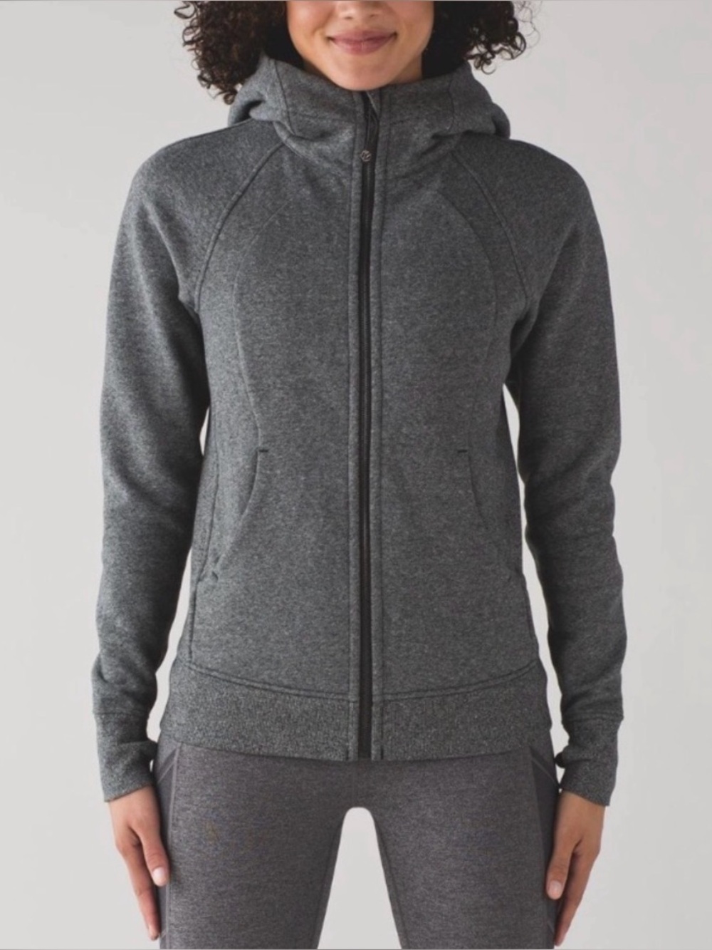 Grey Lululemon scuba fitted zip-up size 6